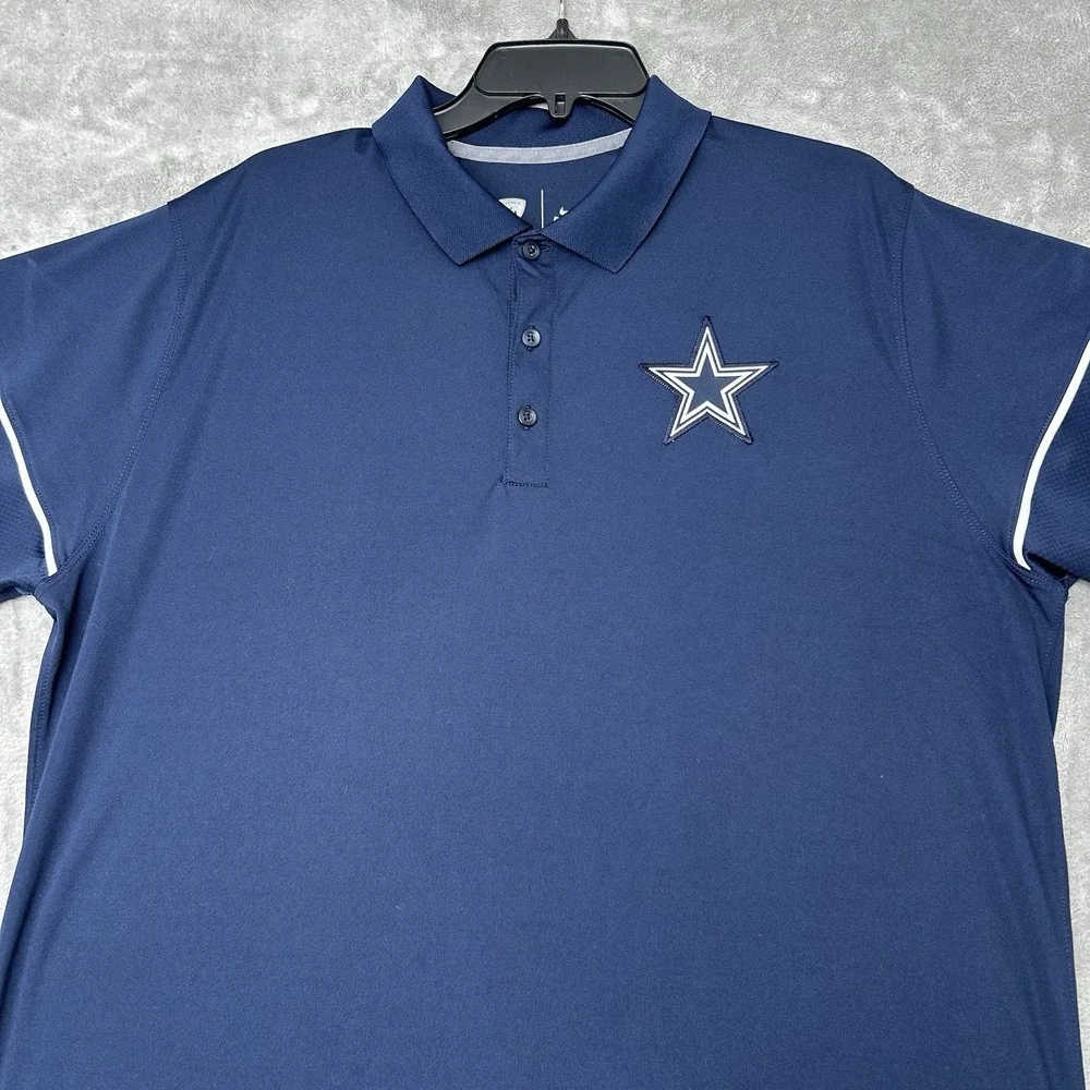 Dallas Cowboys Shirt Mens XL Nike Polo Dri-Fit Performance Golf NFL Training